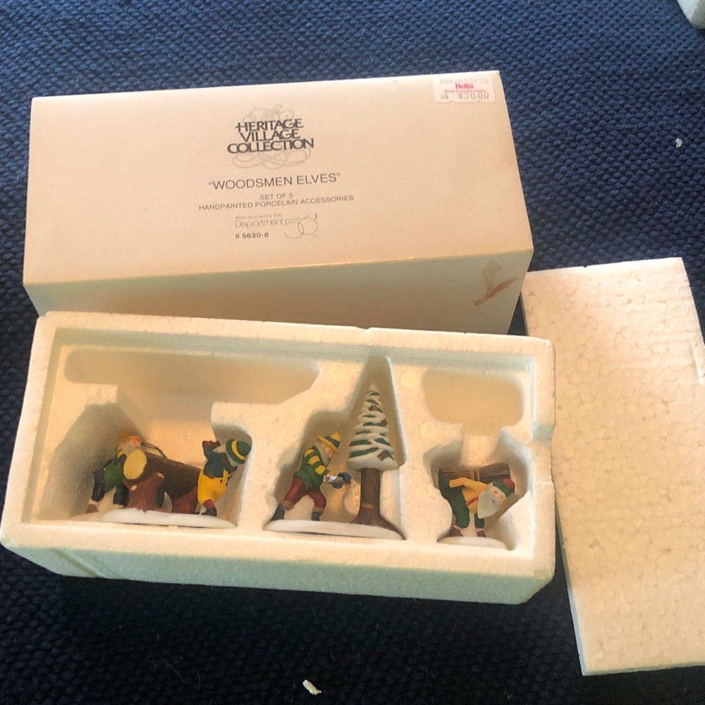 Heritage Village Collection Department 56 #5630-8 Woodsmen Elves/set of 3/